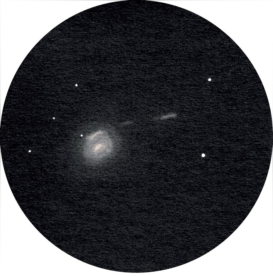 Teckning av NGC 772 och NGC 770 med en
20-tums Newton vid en förstoring på 434x. Uwe Glahn