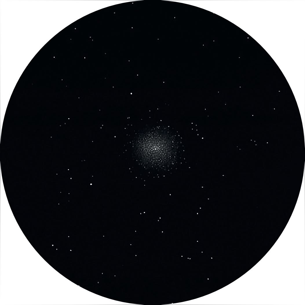 Teckning av den klotformiga stjärnhopen M 15. Oliver Stein