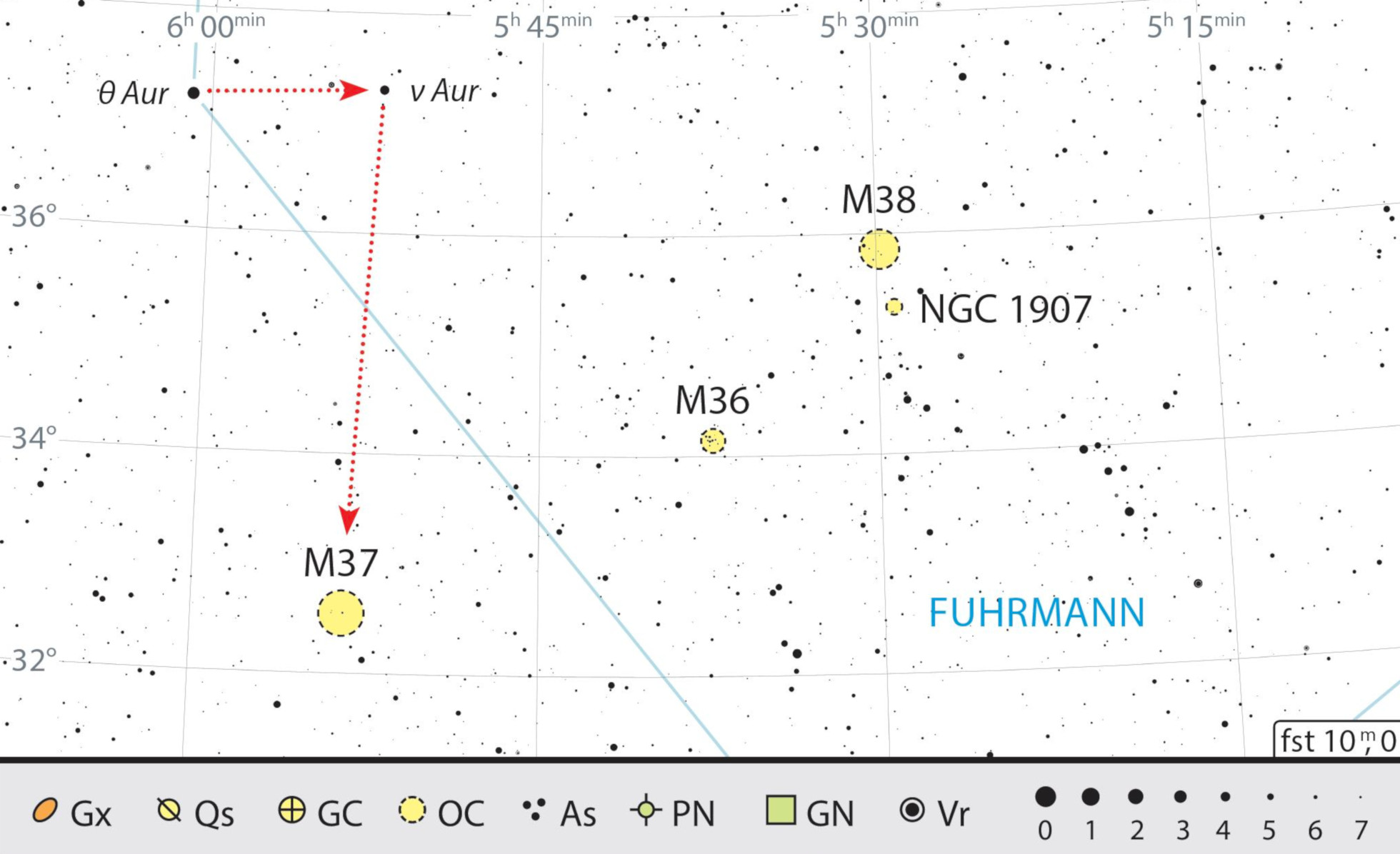 Sökkarta för M 37. J. Scholten