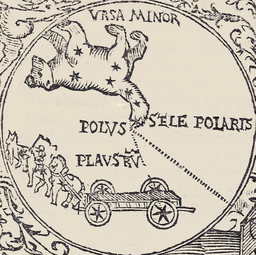 Redan i Antwerpenutgåvan av Apians Cosmographia från 1545 kan man se Mizar med sin följeslagare. Albireo Förlag.