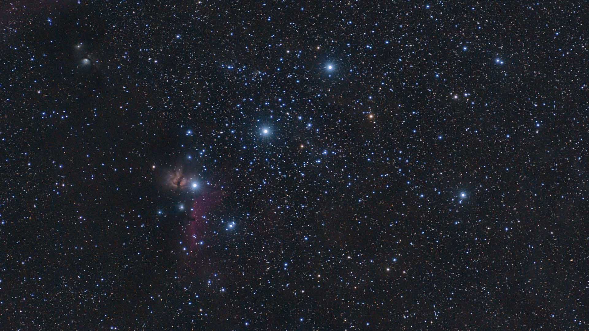 Orions bälte och svärdsfäste uppenbarar en rad höjdpunkter på stjärnhimlen. Marcus Degenkolbe