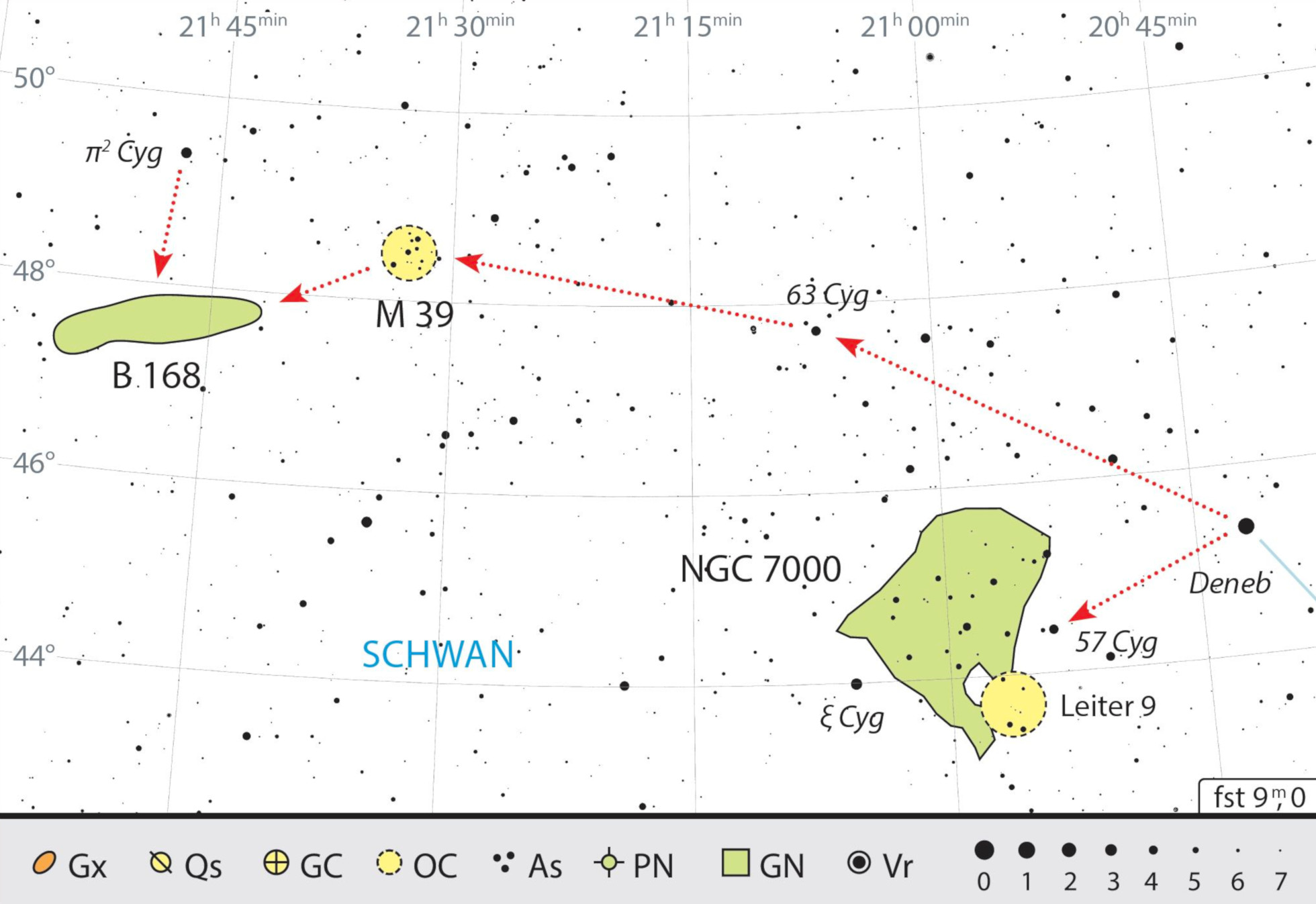 Deneb visar vägen till målen för denna kikarvandring. J. Scholten