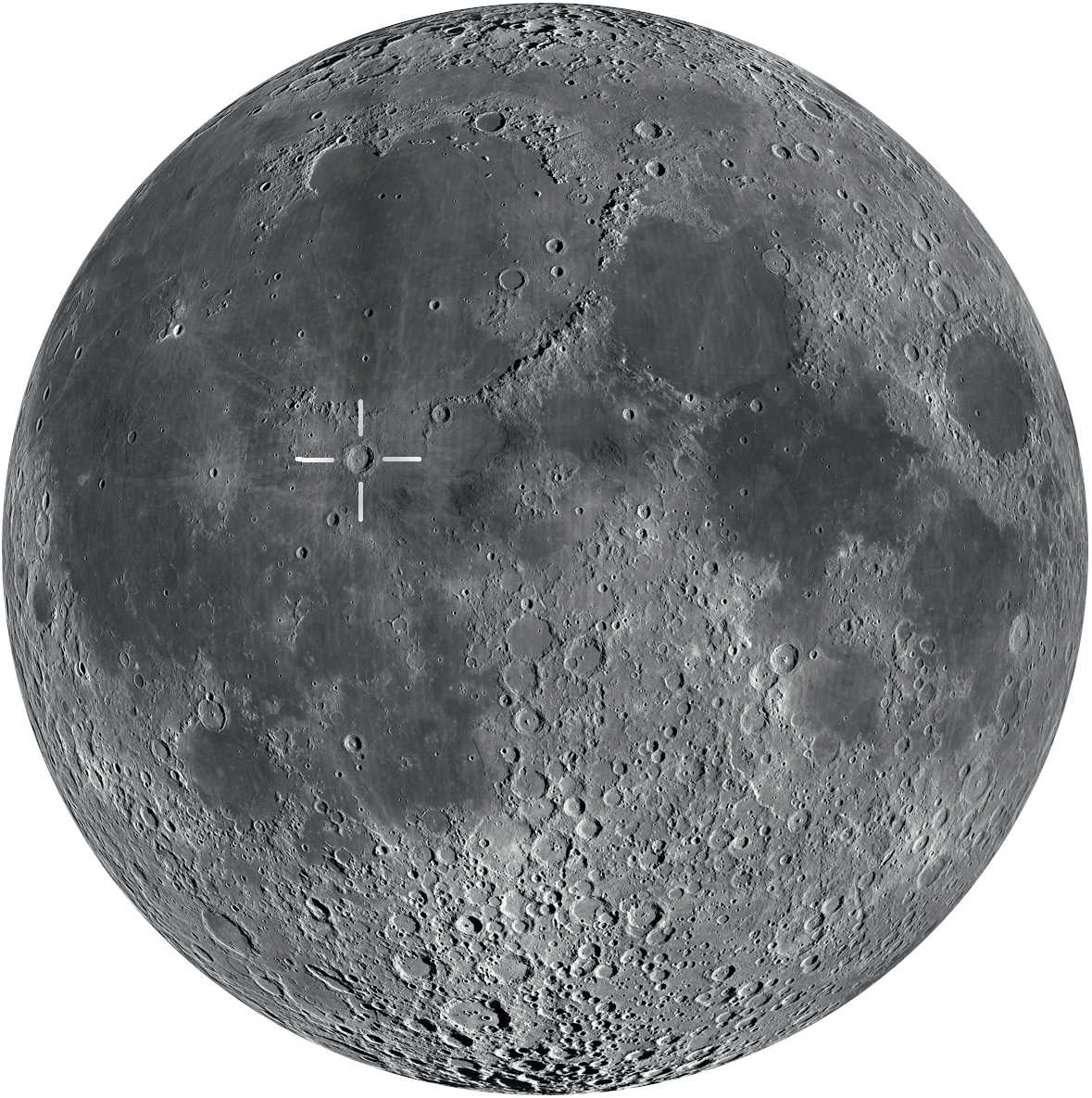 Copernicus hittar du nära månens mitt. Den syns bäst från första kvarteret till kort före fullmånen.