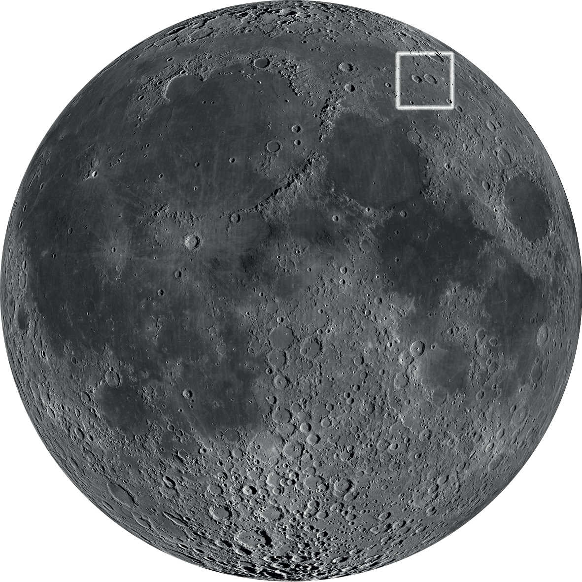 Det attraktiva kraterparet är beläget i månens nordöstra kvadrant. 
NASA/GSFC/Arizona State University