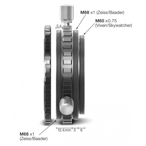 Baader Projektionsadapter Okularklämma M68 / M60 Ultrahort 2"