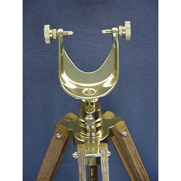The Glass Eye Teleskop av mässing Cape-Cod All Brass stativ mahogny