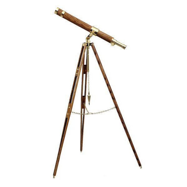 The Glass Eye Teleskop av mässing Cape-Cod Designer Series Trefot i mahogny