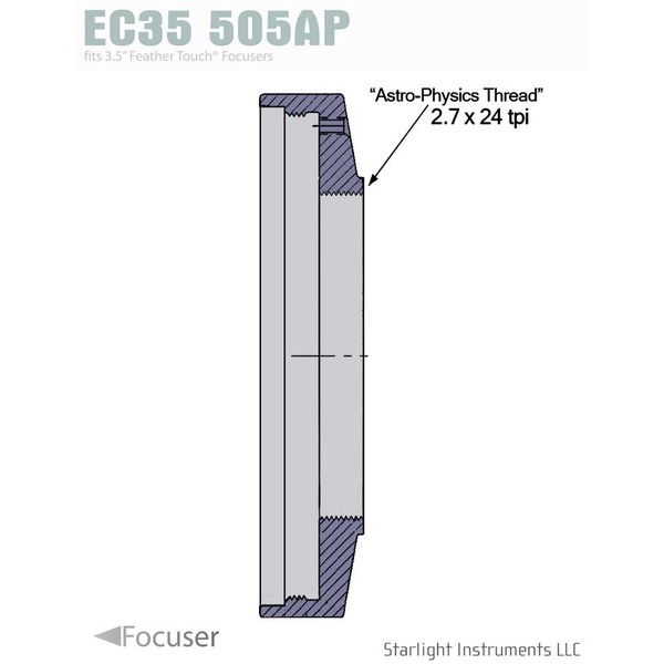 Starlight Instruments AP End Cap 3,5" - 2,7" x 24 tpi invändig gänga