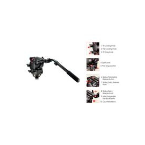 Manfrotto Lutningsbart videohuvud 526 med 100 mm halvklot