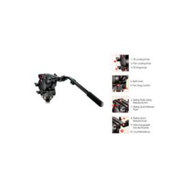 Manfrotto Lutningsbart videohuvud 526 med 100 mm halvkula