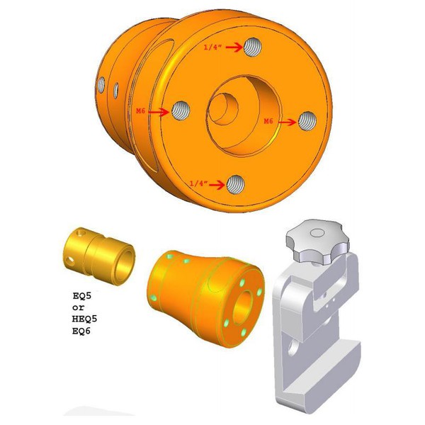 Geoptik Adapter för motviktsstång för EQ-5 / GP