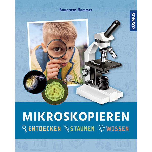 Omegon MonoView, mikroskopuppsättning, 1200x inkl. bok