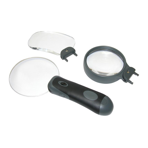 Carson LED Remov-A-Lens-luppset med 3 luppar