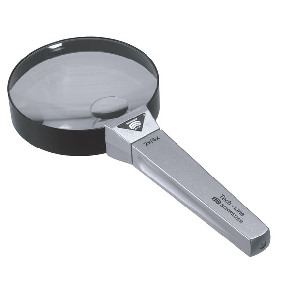 Schweizer Lupp Tech-Line Bifo 2x, 4x handhållen förstoringsapparat