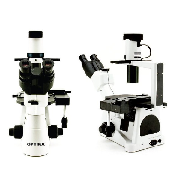 Optika Invert mikroskop XDS-3, trinokulärt, inversivt, oändligt korrigerad optik, X-Y-stativ, X-LED