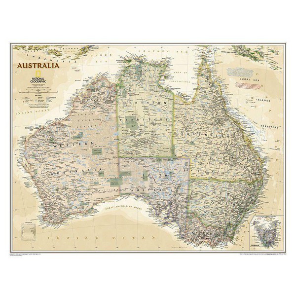 National Geographic Kontinentkarta Australien