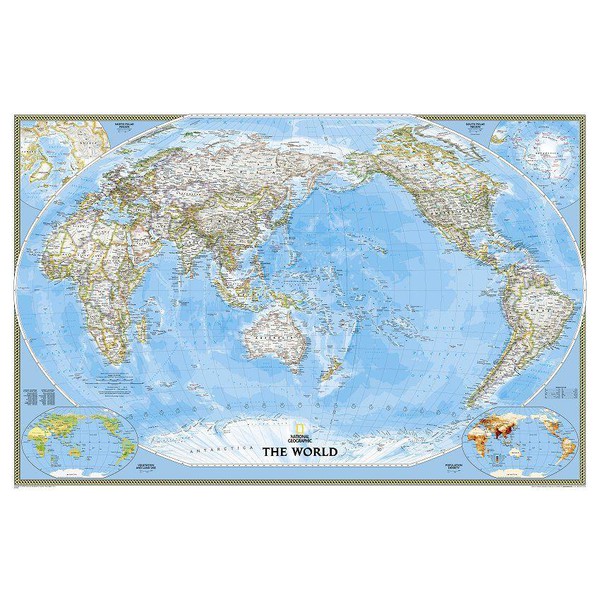National Geographic Världskarta över Stillahavsområdet, stor