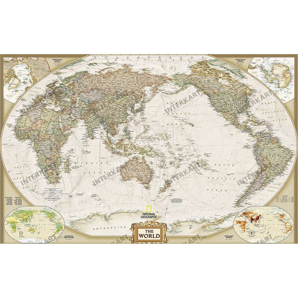 National Geographic Världskarta Antik (185x122)