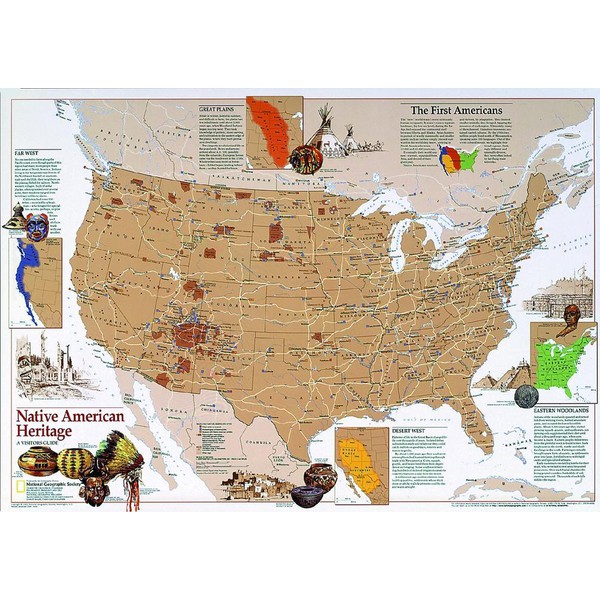 National Geographic Karta Amerikanska infödda arv