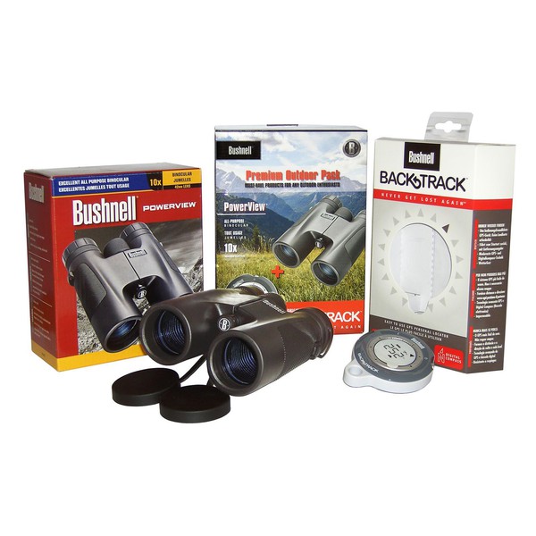 Bushnell Specialerbjudande Set Powerview 10x42 kikare + BackTrack GPS-enhet