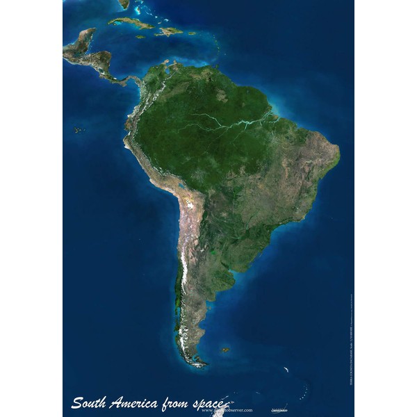 Planet Observer Kontinentkarta Sydamerika