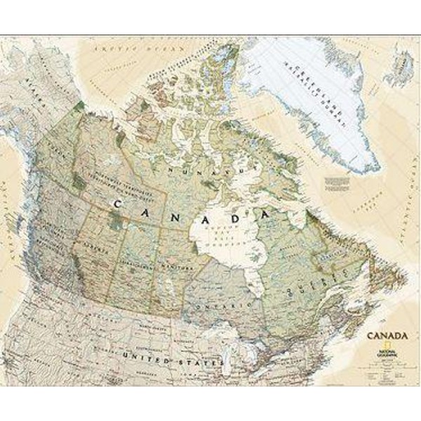 National Geographic Karta Kanada laminerad