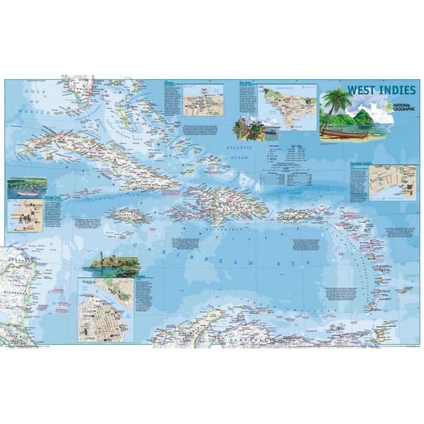 National Geographic Regionkarta Antillerna - 2 sidor