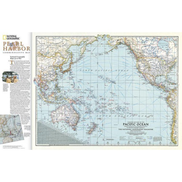 National Geographic Regionkarta Pearl Harbor / Drama i Stilla Havet - 2-sidig
