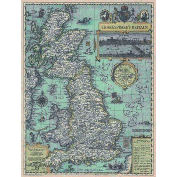 National Geographic Karta Shakespeares Storbritannien