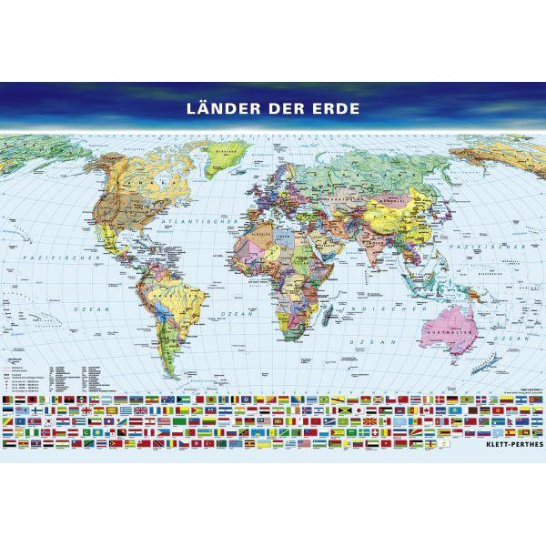 Klett-Perthes Verlag Världskarta Länder i världen