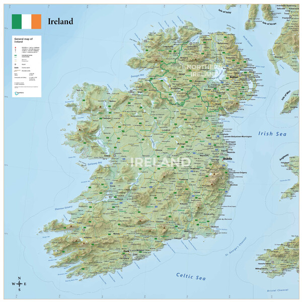 GeoMetro Karta Irland (90 x 90 cm)