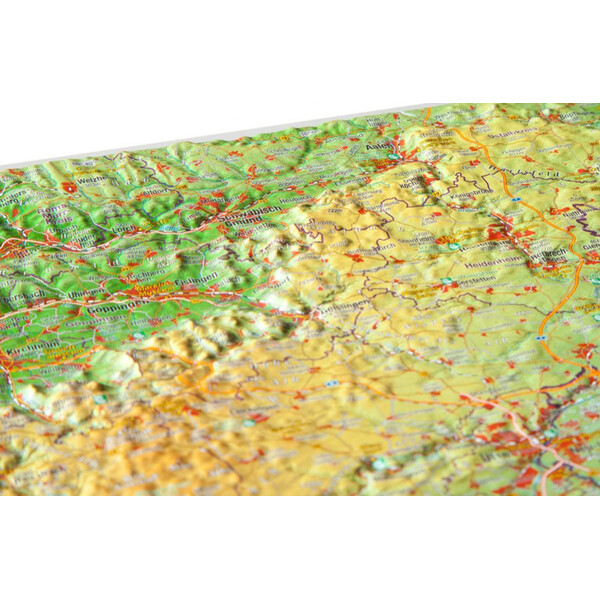 Georelief Regionkarta Schwäbische Alb