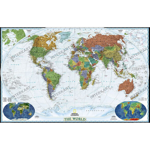 National Geographic Dekorativ politisk världskarta (185x122)