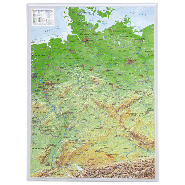 Georelief Tyskland (29x39) 3D reliefkarta
