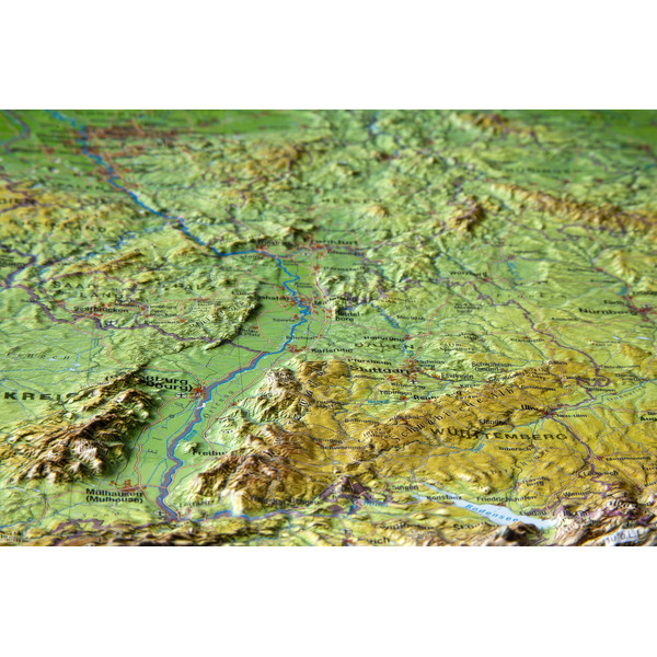 Georelief Tyskland (29x39) 3D reliefkarta