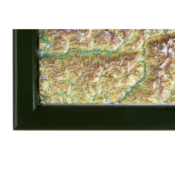 Georelief Österrike (77x57) 3D-reliefkarta med träram