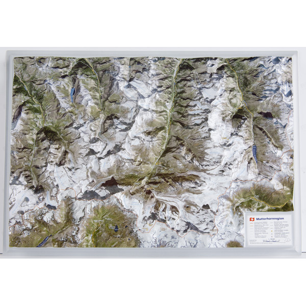 Georelief Regionkarta Region Matterhorn