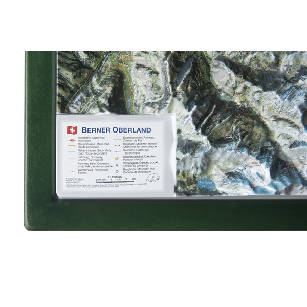 Georelief Regionkarta Bernese Oberland med träram