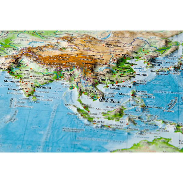 Georelief Världskarta 3D reliefkarta (39 x 29 cm)