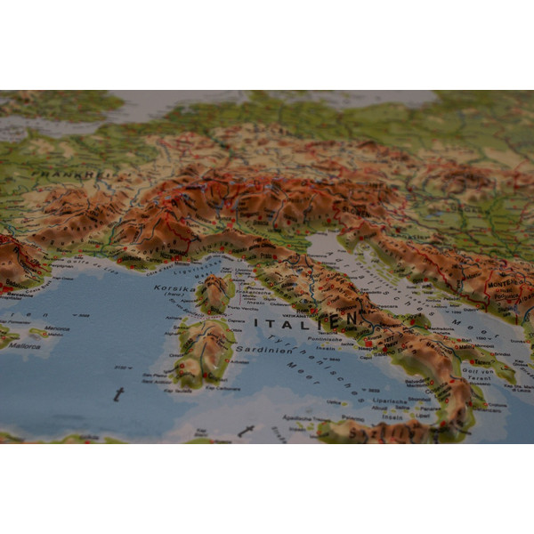 geo-institut Kontinentkarta Reliefkarta Europa Silverlinje fysisk