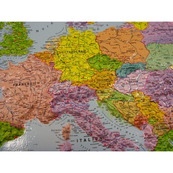 geo-institut Kontinentkarta Reliefkarta Europa Silverlinje politisk