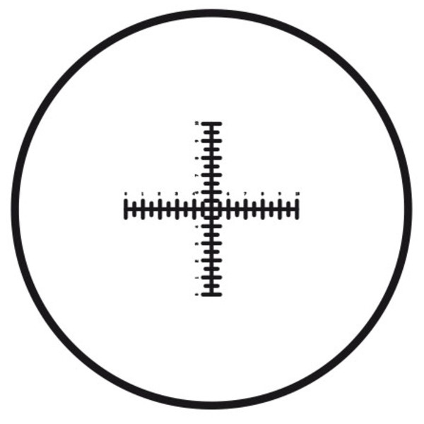 Motic graticule hårkors med dubbel skala (10mm i 100 delar), (Ø25mm)