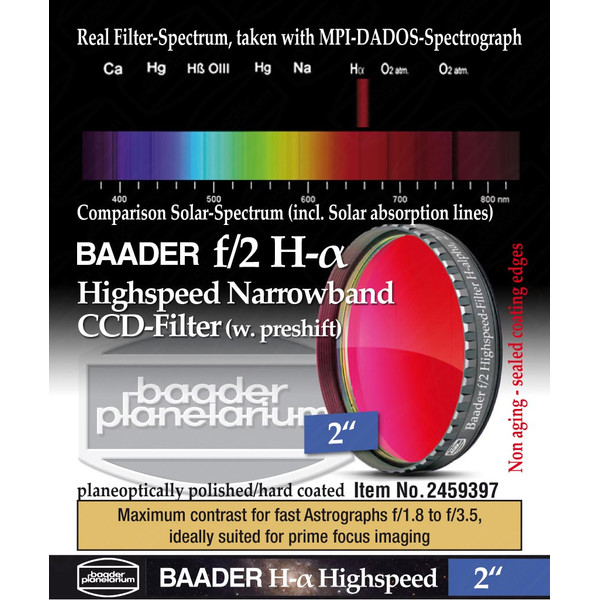 Baader Filter H-alpha Highspeed f/2 2"