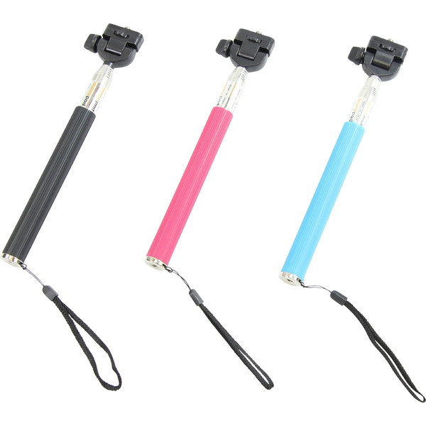 Aluminium-enbensstativ Selfie-stick för smartphones och kompaktkameror, blå
