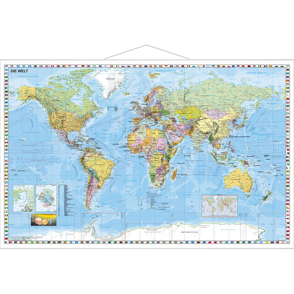 Stiefel Politisk världskarta med metallgränser