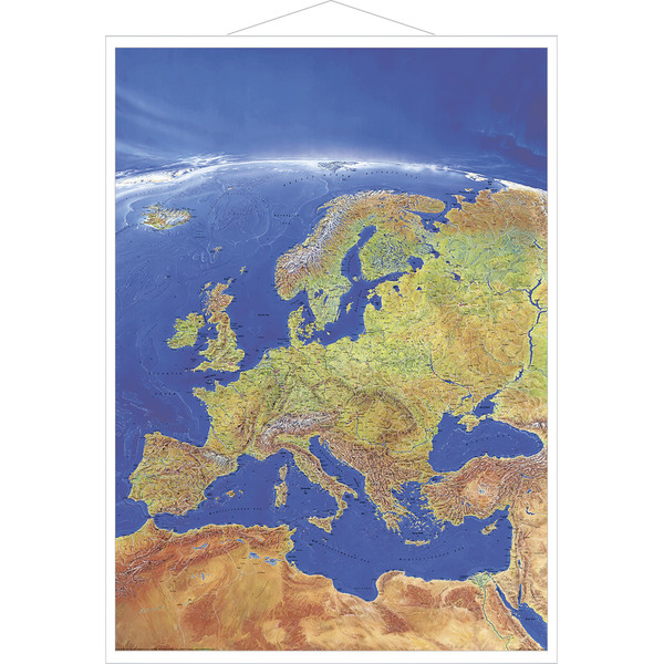 Stiefel Kontinentkarta Europa Panorama med metallremsor Engelska