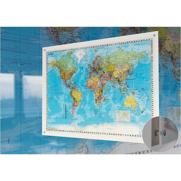 Stiefel Världskarta på akrylglas (100 x 70 cm)