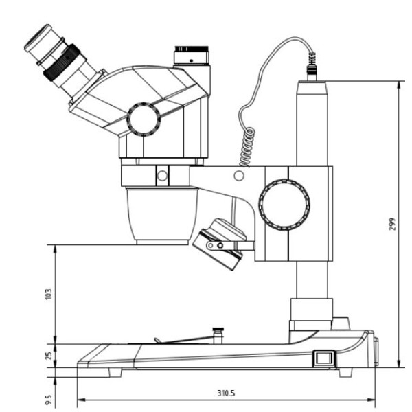Euromex Zoom-stereomikroskop NexiusZoom ESD, NZ.1903-P-ESD; Pelarstativ, 6,7x-45x, trino