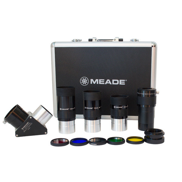 Meade Okularsats Serie 4000, 3 okular, zenitspegel, Barlowlins, filtersats med fodral 2"