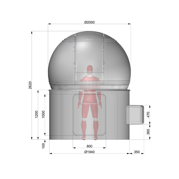 Omegon Observatoriekupol 2m diameter H120